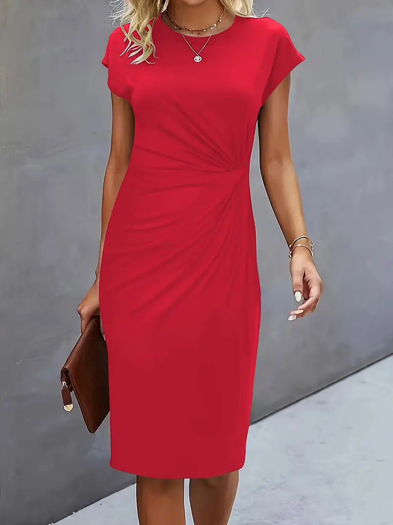 Women's Polished Fitted Occasion Midi Dress