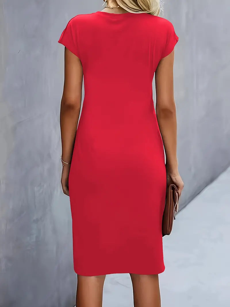 Women's Polished Fitted Occasion Midi Dress
