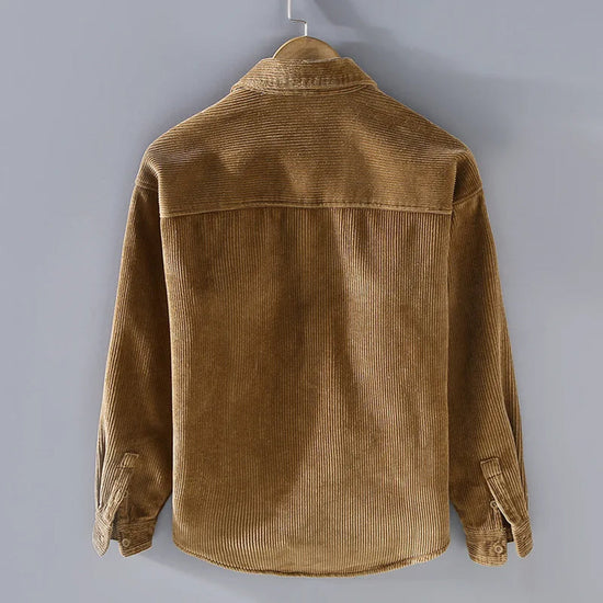 Men's Warm Button-Down Corduroy Overshirt Coat