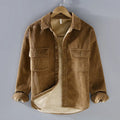 Men's Warm Button-Down Corduroy Overshirt Coat