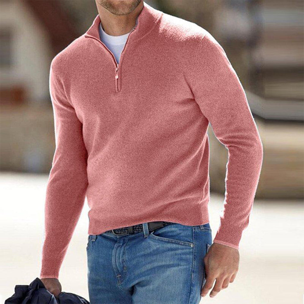 Men's Lightweight Zip-Neck Working Day Knit Sweater
