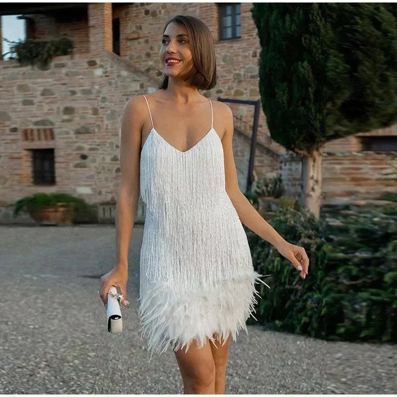 Women's Body-Skimming Evening Party Mini Dress with Sequins