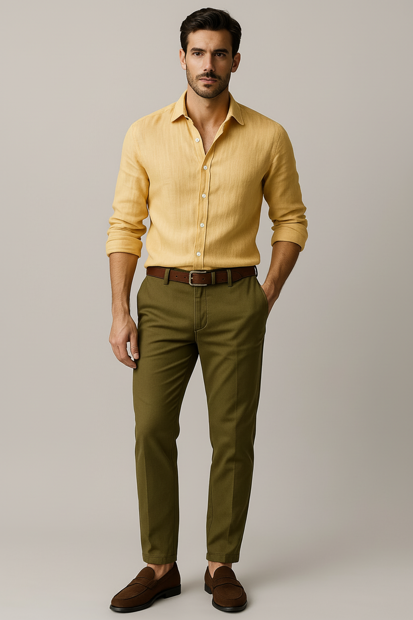 Men's Summer Retro-Style Long-Sleeved Casual Shirt