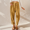 Women's Relaxed Button-Zip Textured Cord Pants