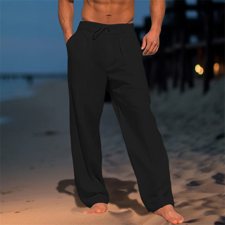 Men's Relaxed Spring Tailored Pleated Travel Pants