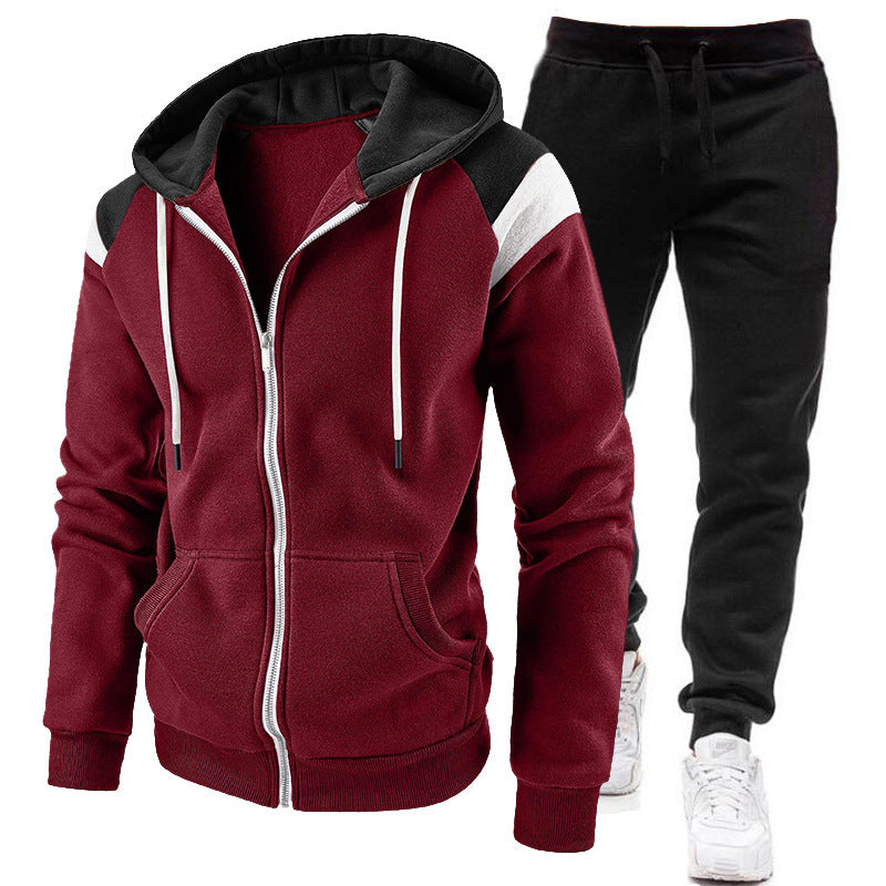 Men's Warm Brushed Fleece Full-Zip Sweatsuit