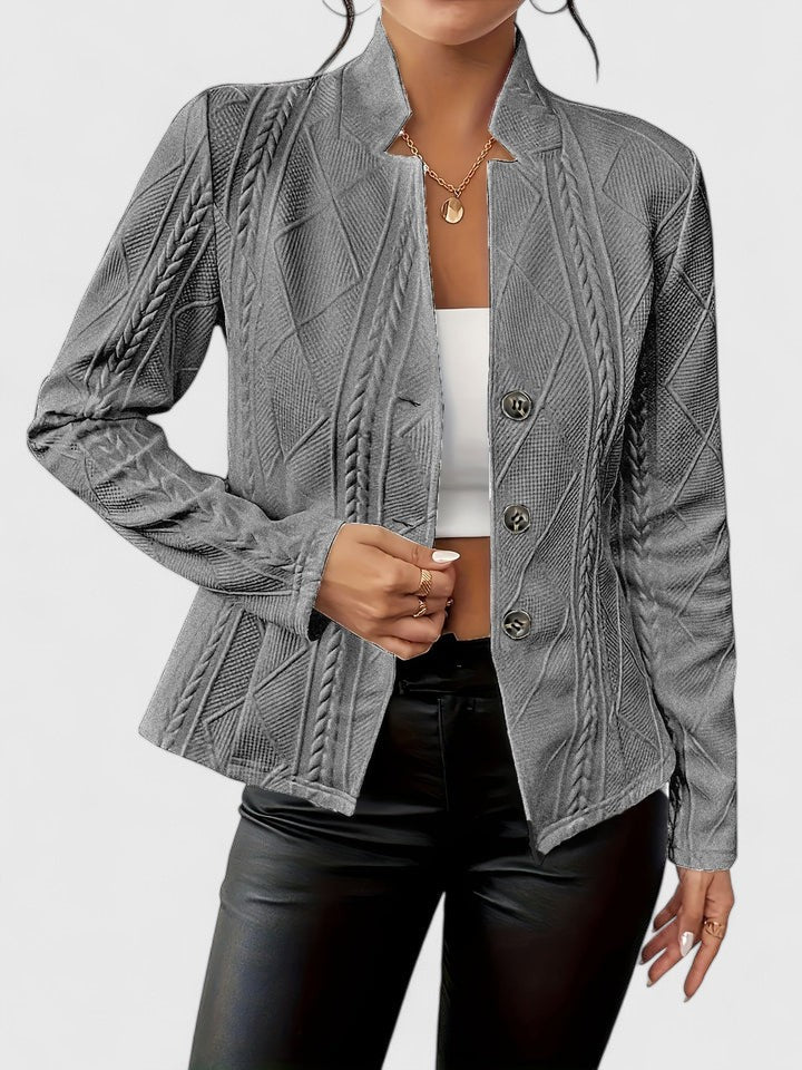 Women's Polished Structured Coat with High Collar