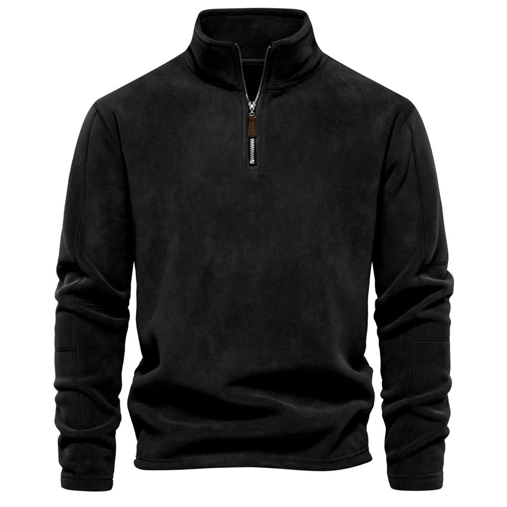 Men's Winter Outdoor Fleece Quarter-Zip Sweatshirt Top
