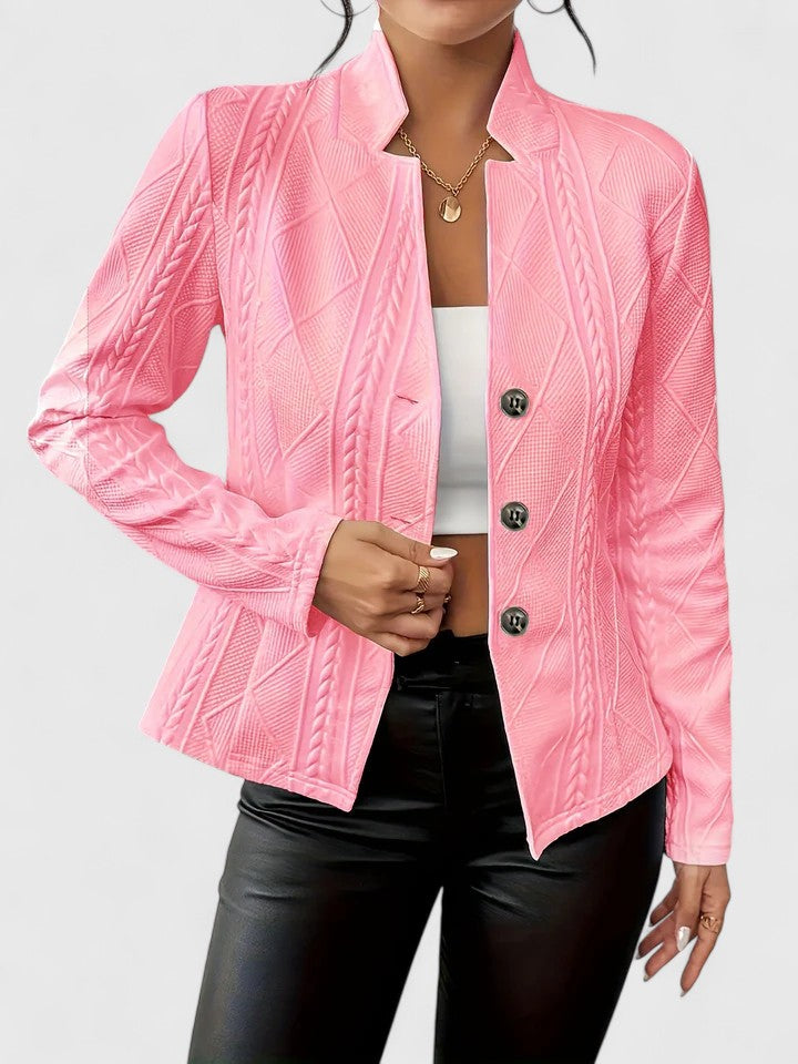 Women's Polished Structured Coat with High Collar