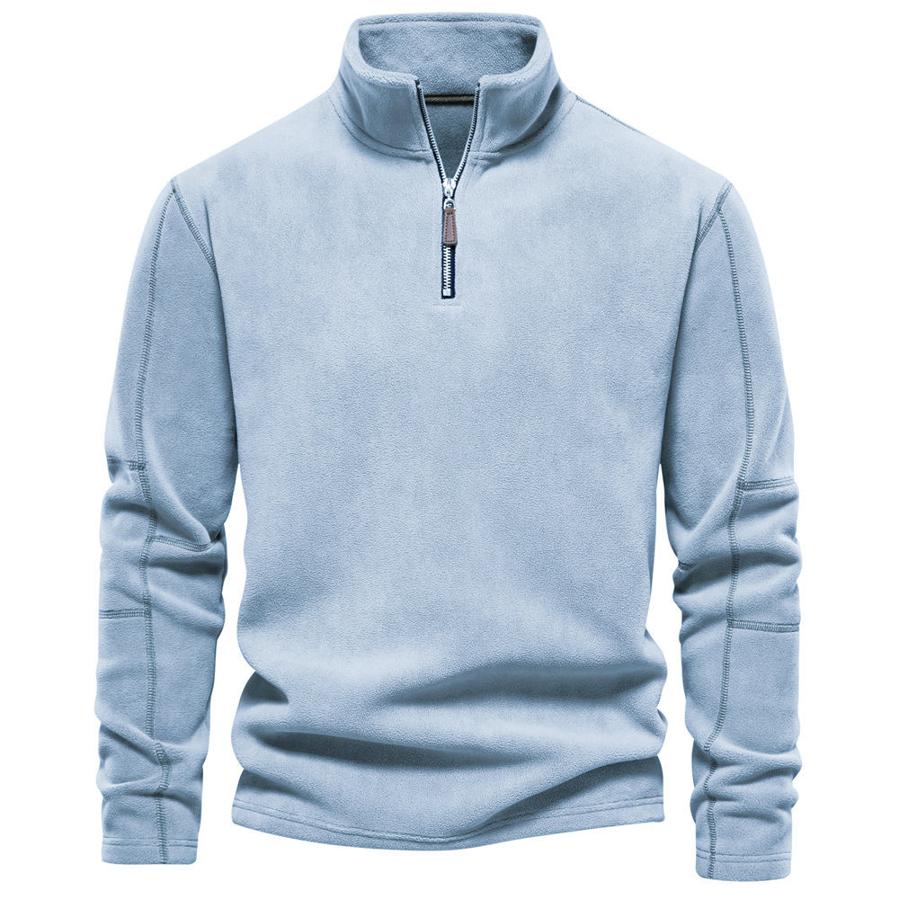 Men's Winter Outdoor Fleece Quarter-Zip Sweatshirt Top