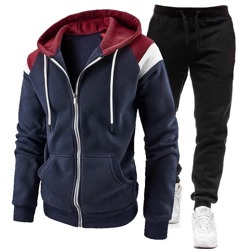 Men's Warm Brushed Fleece Full-Zip Sweatsuit