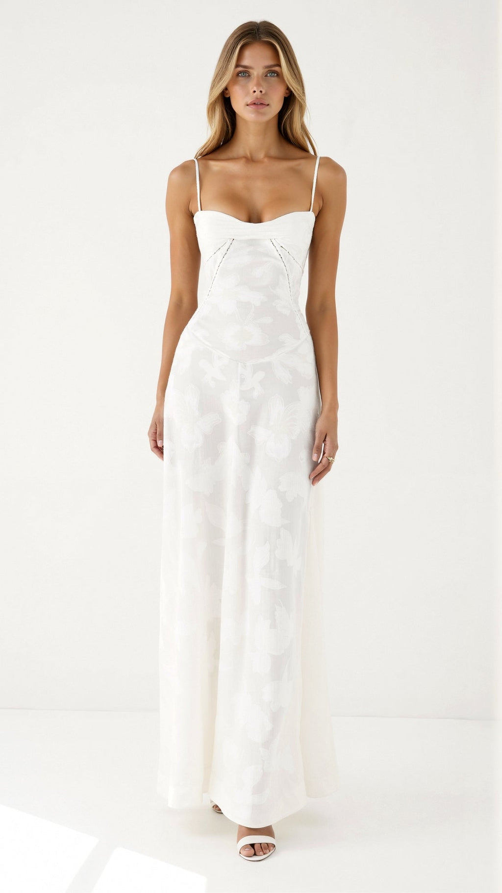 Women's Romantic Slip Style Gown with Corset Back