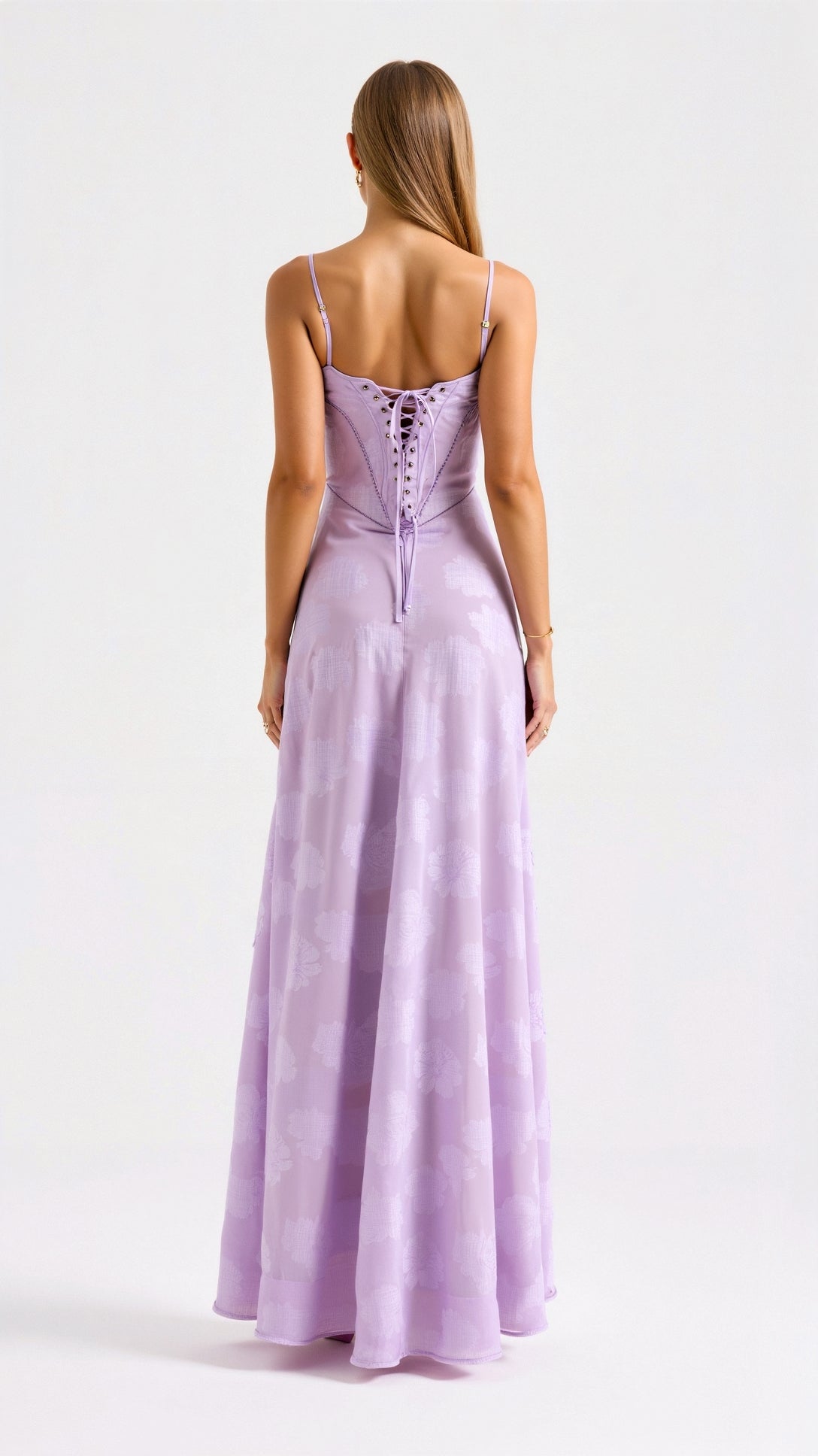 Women's Romantic Slip Style Gown with Corset Back