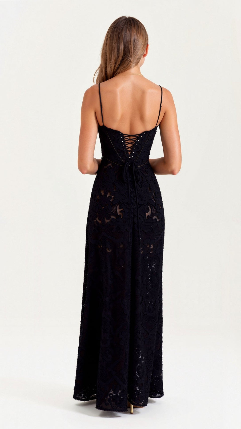 Women's Romantic Slip Style Gown with Corset Back