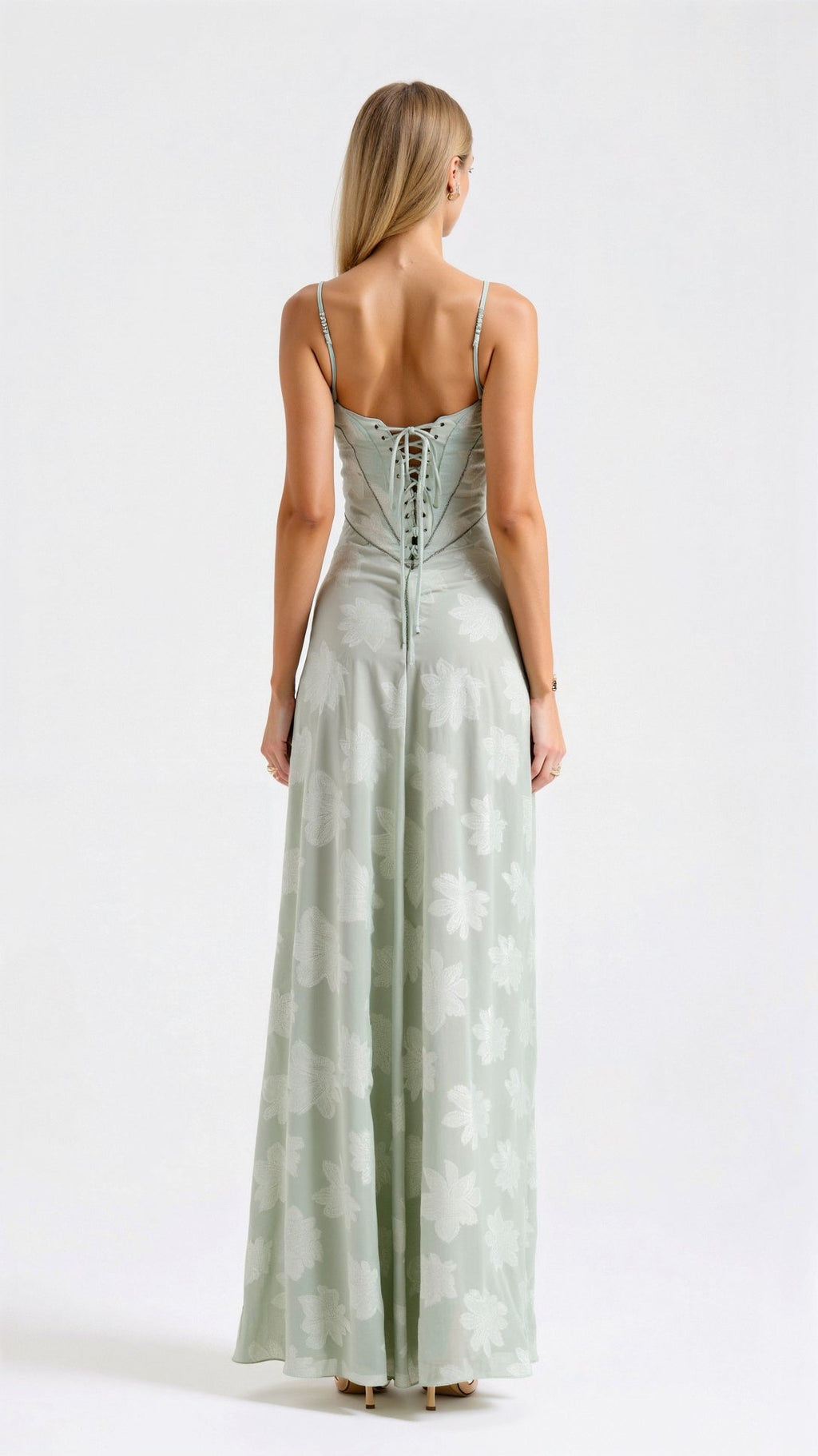 Women's Romantic Slip Style Gown with Corset Back