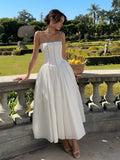 Women's Wedding Guest A-Line Corset-Style Midi Dress