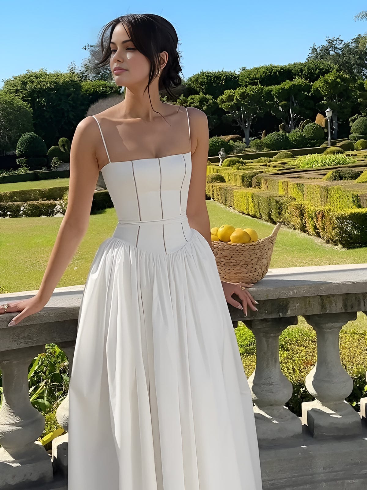 Women's Wedding Guest A-Line Corset-Style Midi Dress