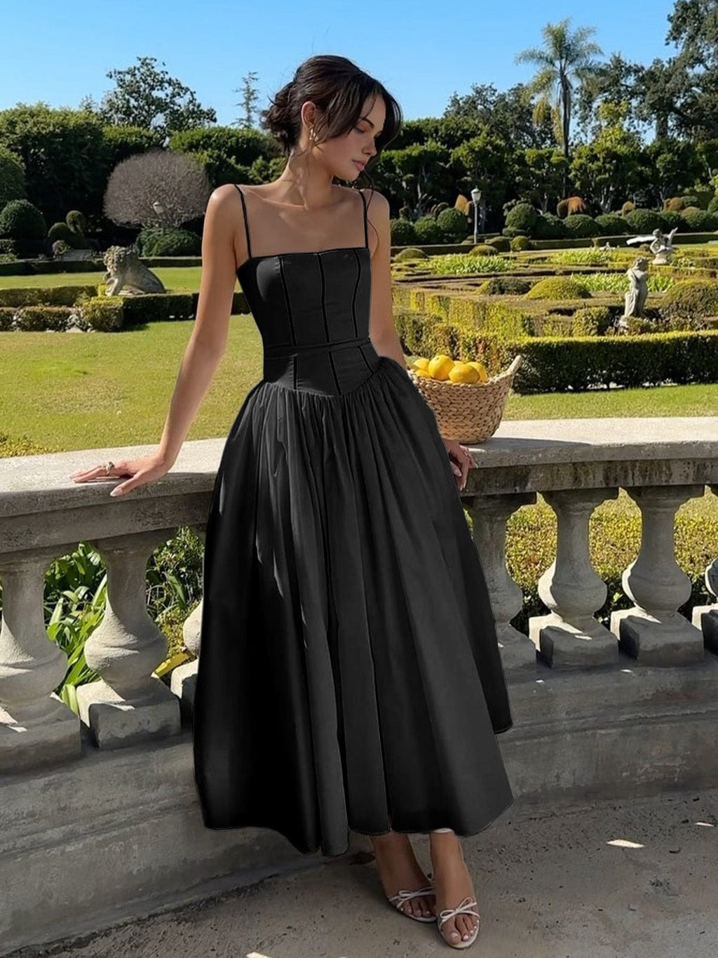 Women's Wedding Guest A-Line Corset-Style Midi Dress