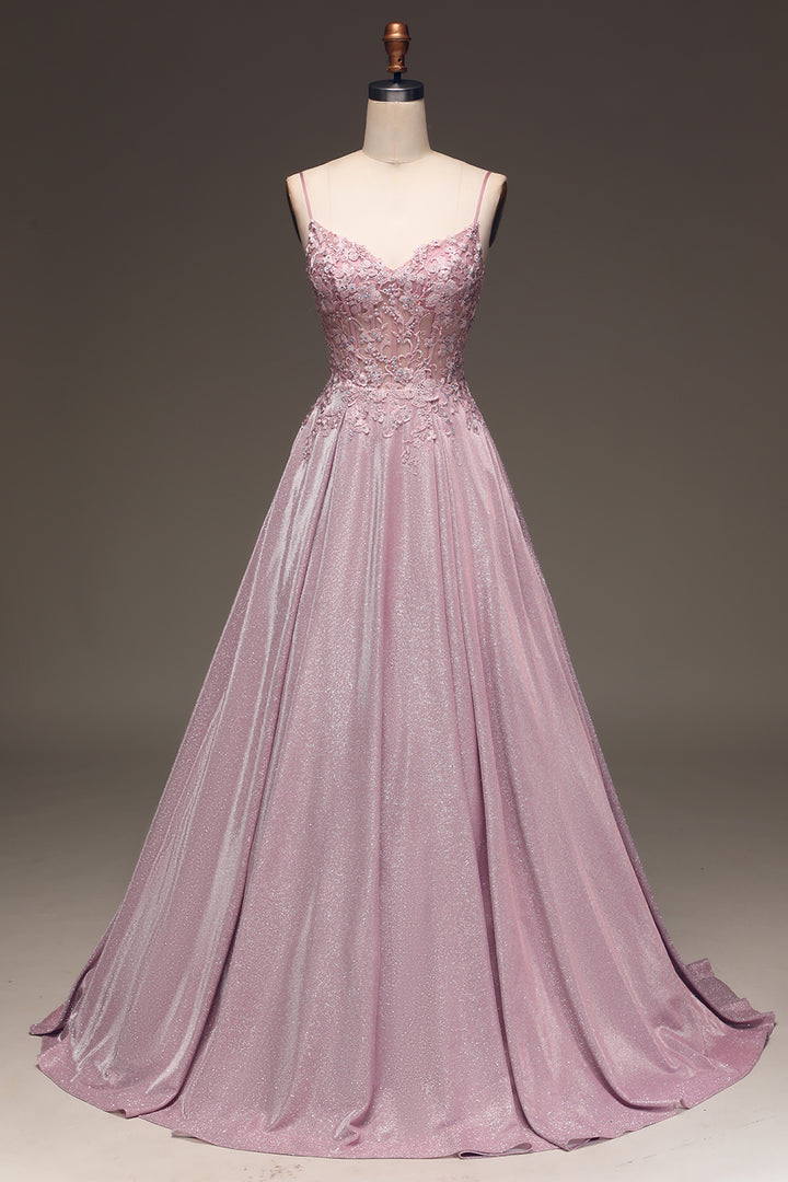 Women's Sheer Illusion Floral Bodice Evening Dress
