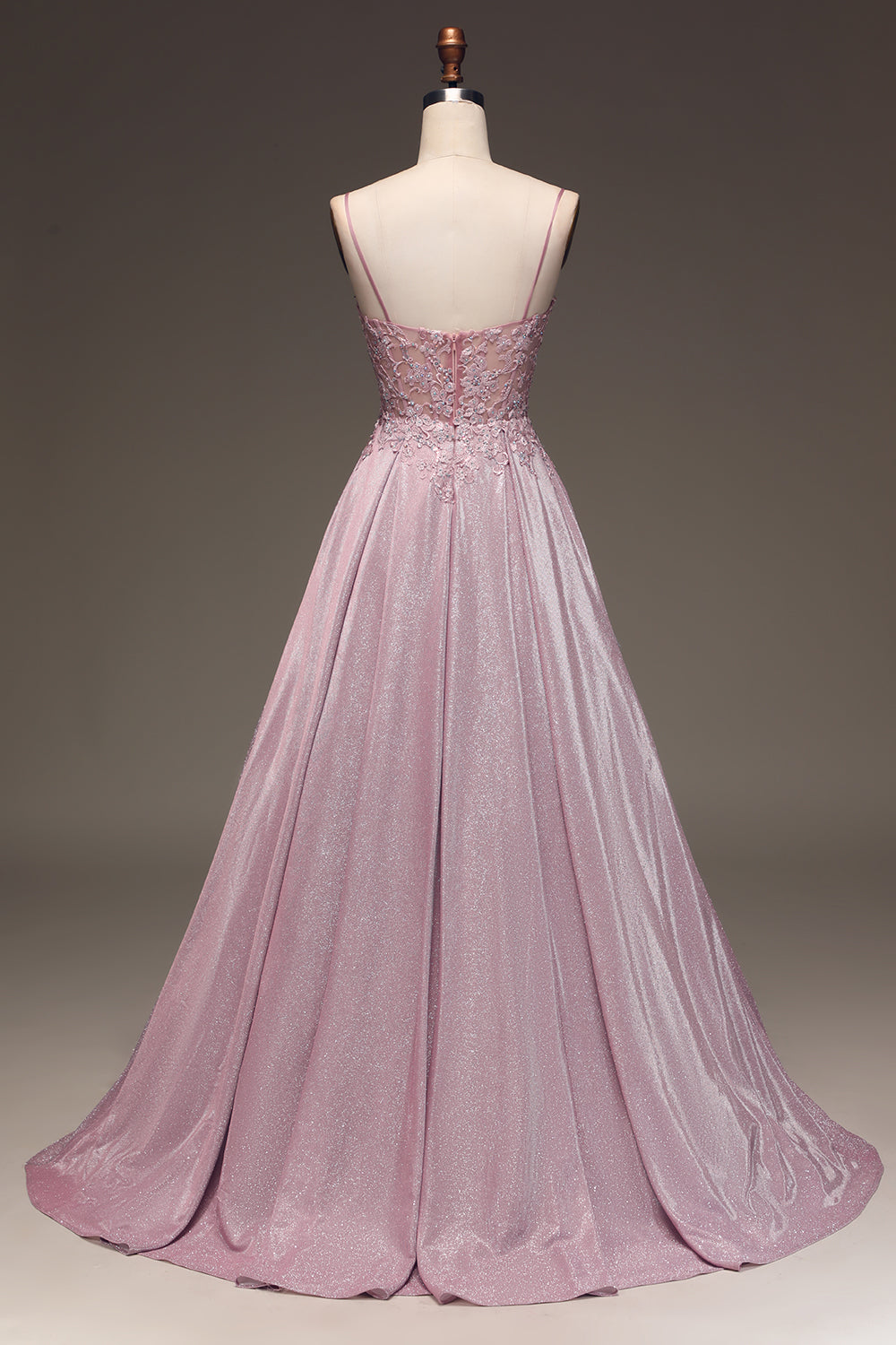Women's Sheer Illusion Floral Bodice Evening Dress