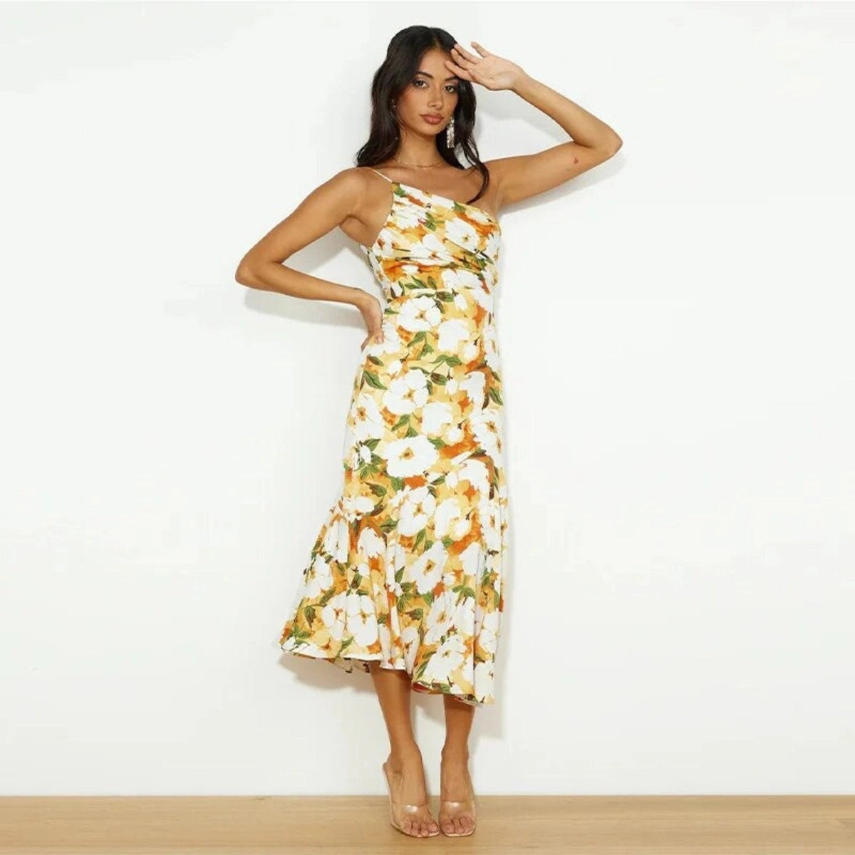 Women's Asymmetric Shoulder Garden Party Long Dress