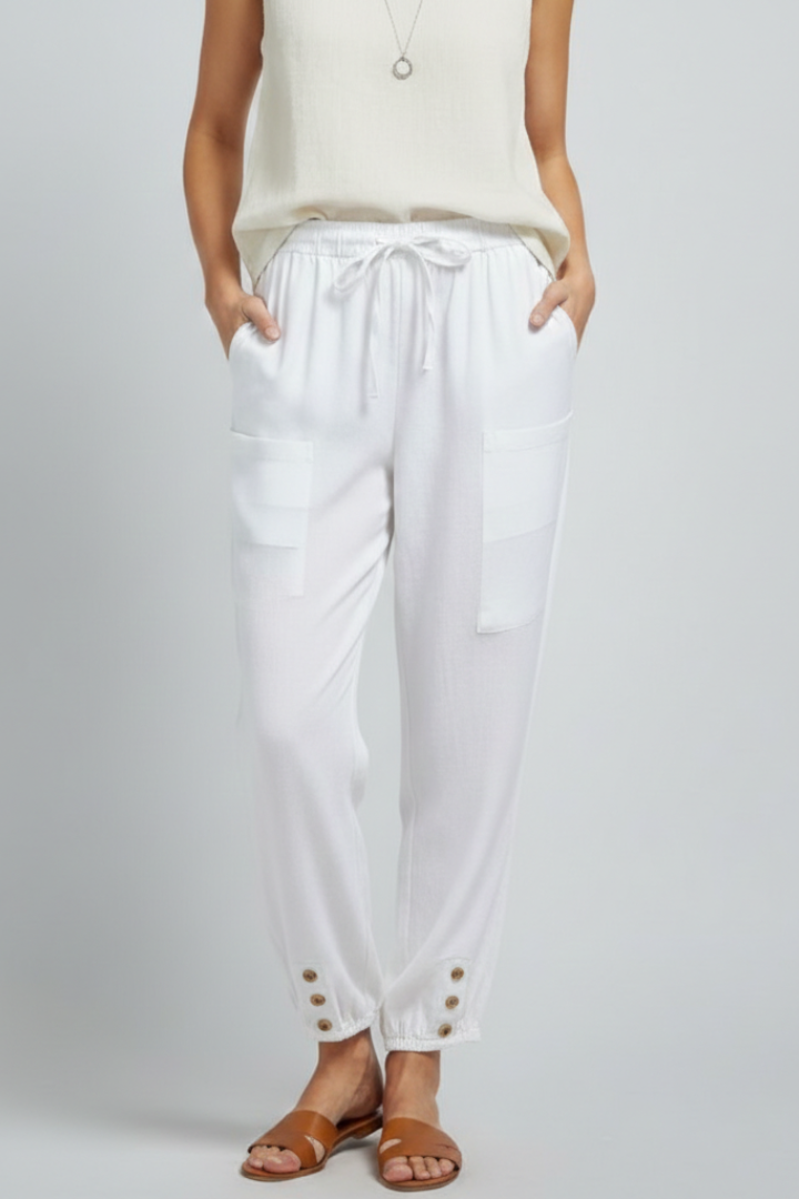 Women's Easy Warm-Weather Tie Waist Straight Pants