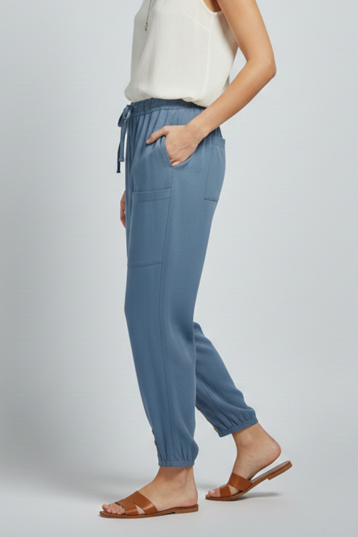 Women's Easy Warm-Weather Tie Waist Straight Pants