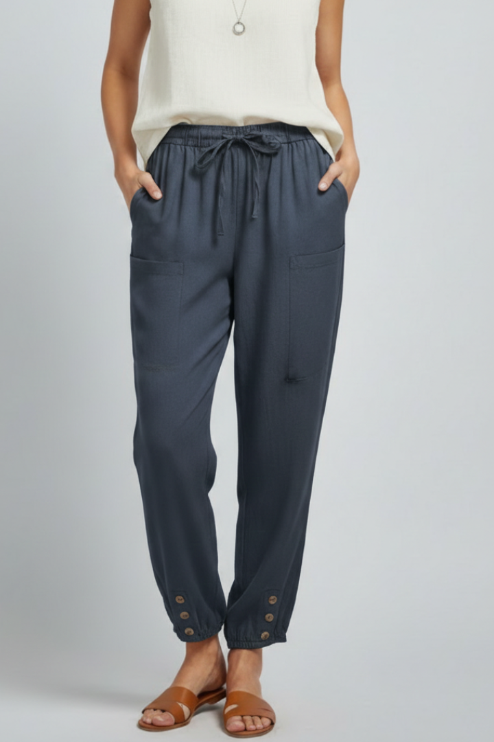 Women's Easy Warm-Weather Tie Waist Straight Pants