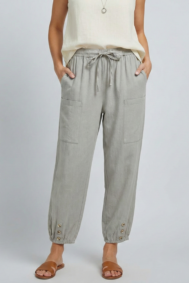 Women's Easy Warm-Weather Tie Waist Straight Pants