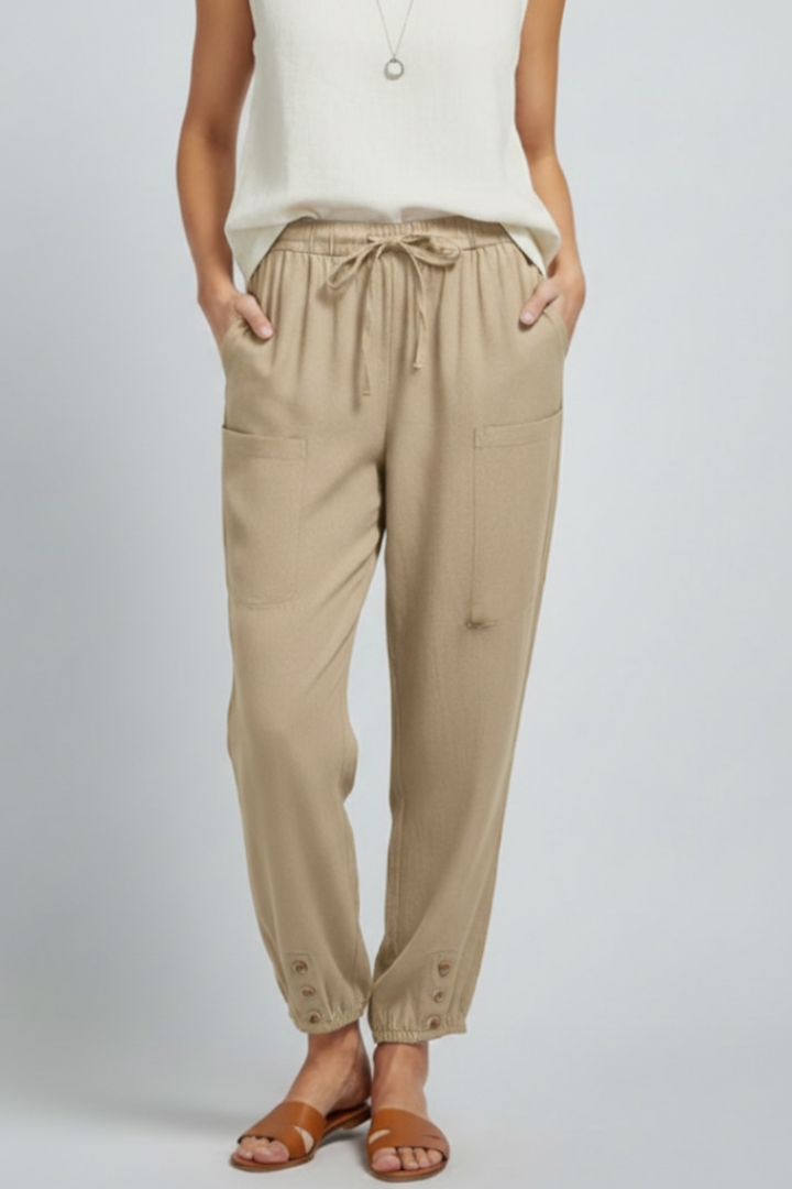 Women's Easy Warm-Weather Tie Waist Straight Pants