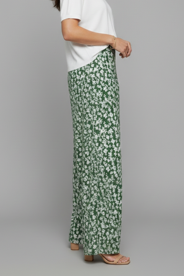 Women's Breezy Summer Flower Print Loose Palazzo Pants