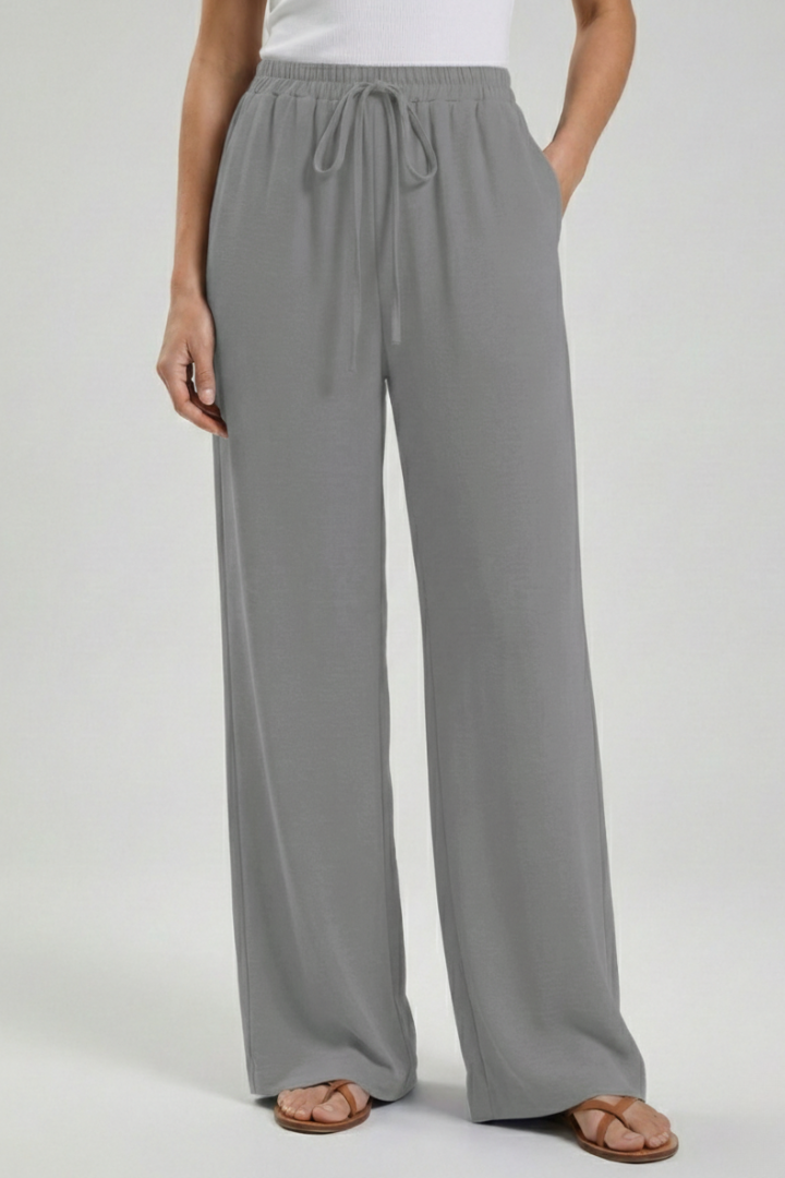 Women's Breezy Warm-Weather Palazzo Pants with Tie Waist