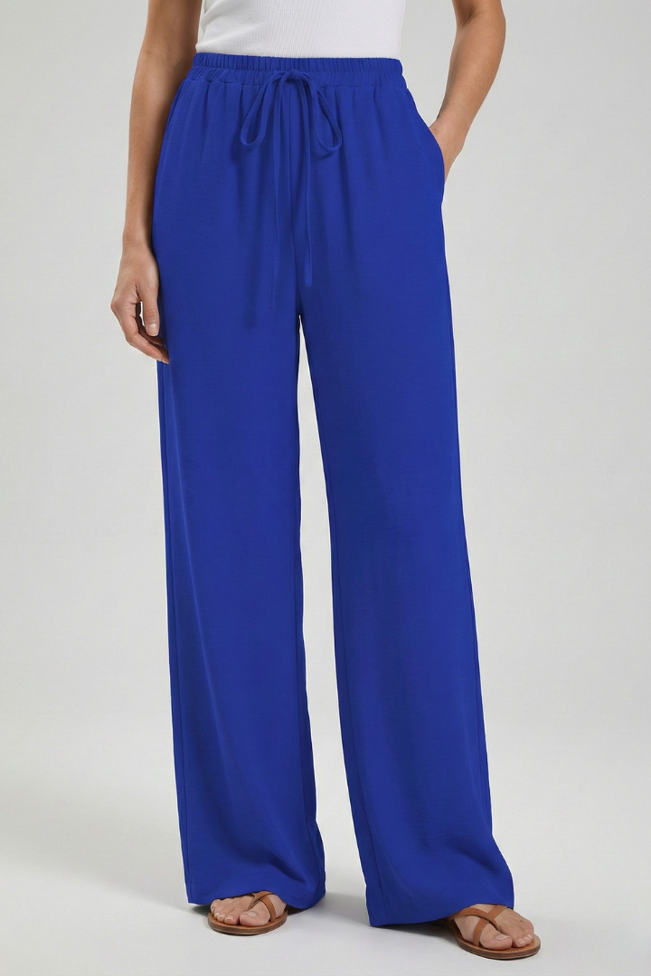 Women's Breezy Warm-Weather Palazzo Pants with Tie Waist