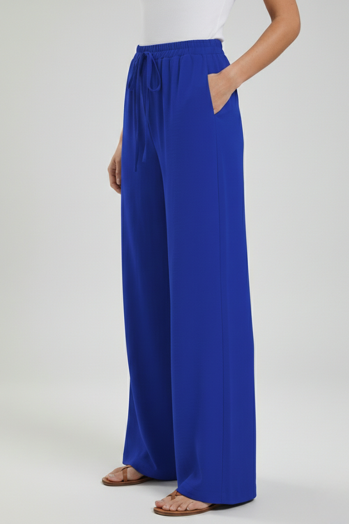 Women's Breezy Warm-Weather Palazzo Pants with Tie Waist