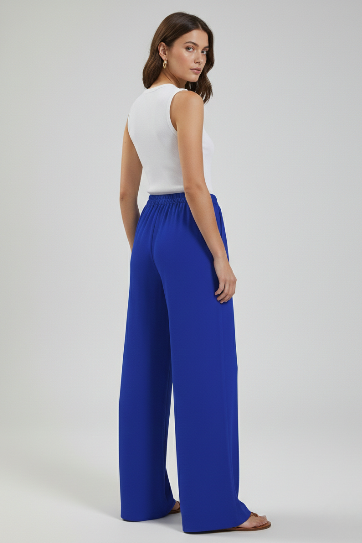 Women's Breezy Warm-Weather Palazzo Pants with Tie Waist