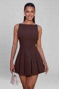 Women's Playful Tailored Pleat Party Mini Dress