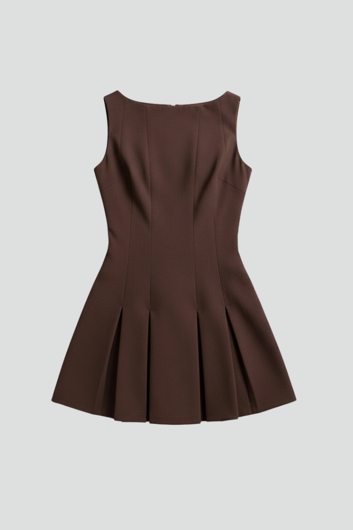 Women's Playful Tailored Pleat Party Mini Dress