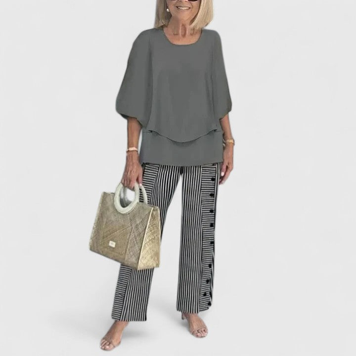 Women's Flowing Printed Matching Pants Outfit Set
