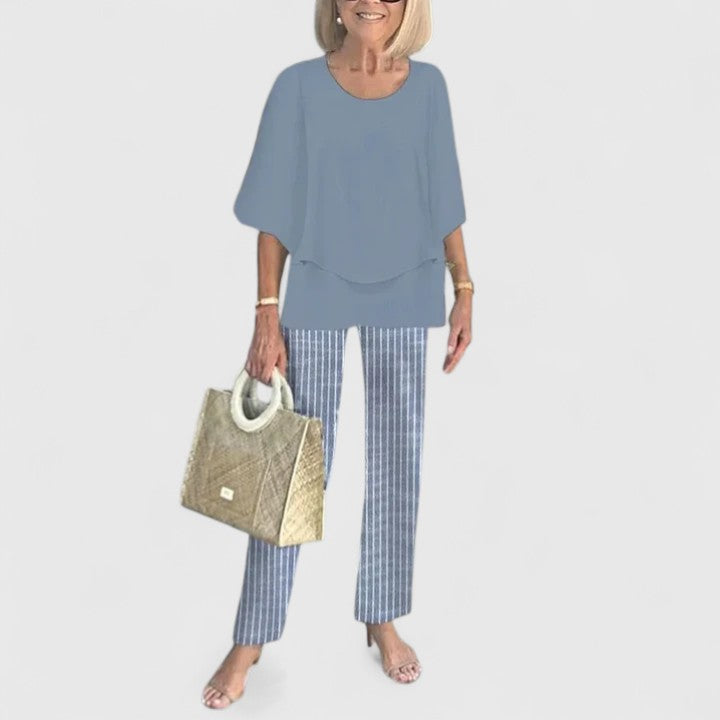 Women's Flowing Printed Matching Pants Outfit Set