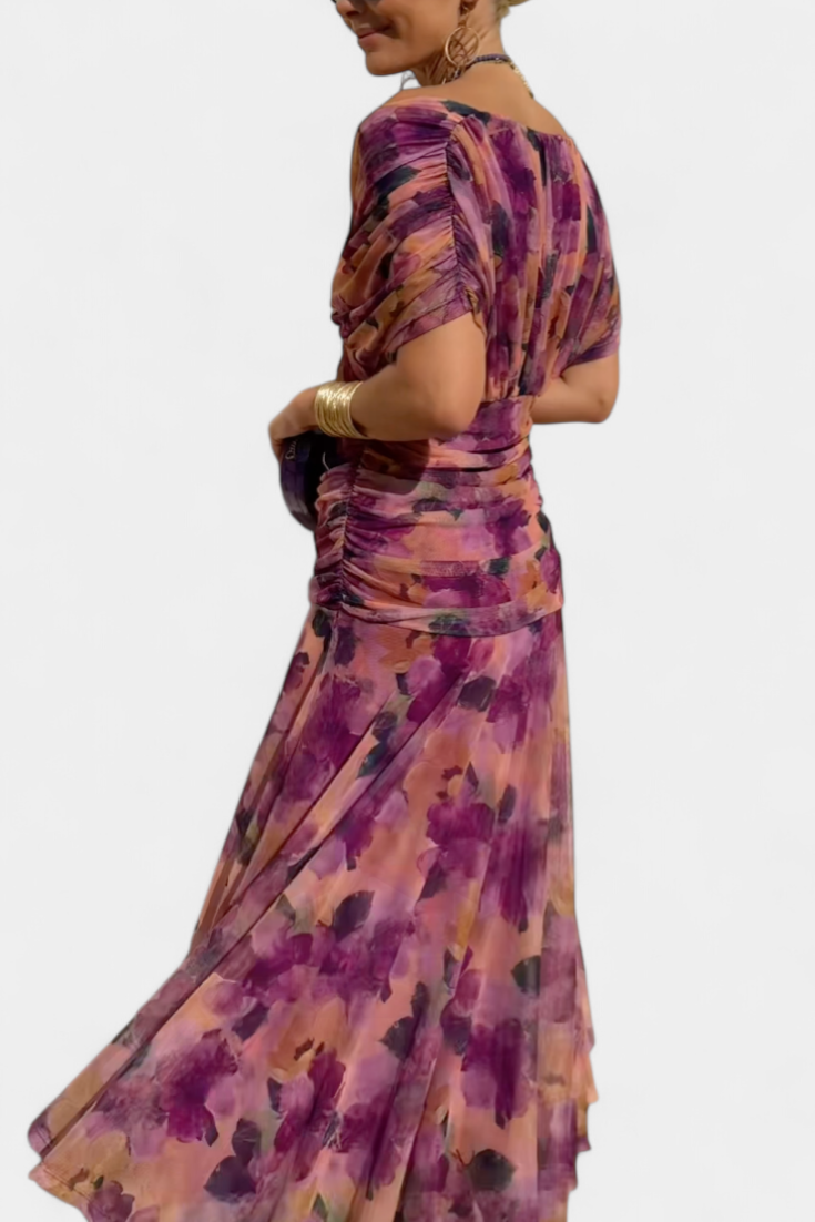 Women's Romantic Off-Shoulder Neckline Maxi Dress