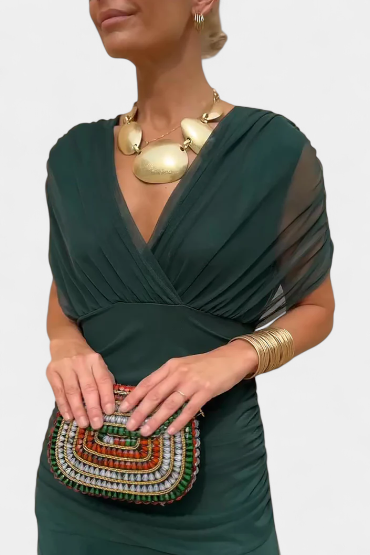 Women's Romantic Off-Shoulder Neckline Maxi Dress