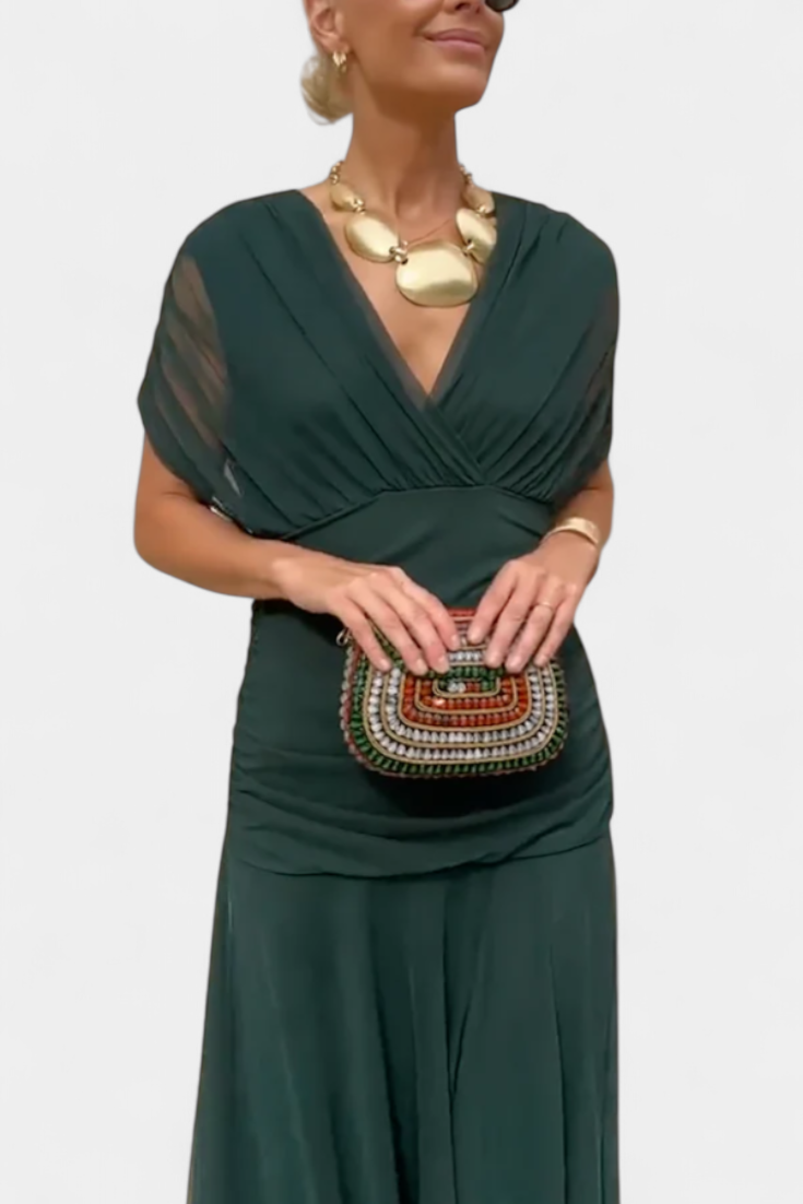 Women's Romantic Off-Shoulder Neckline Maxi Dress