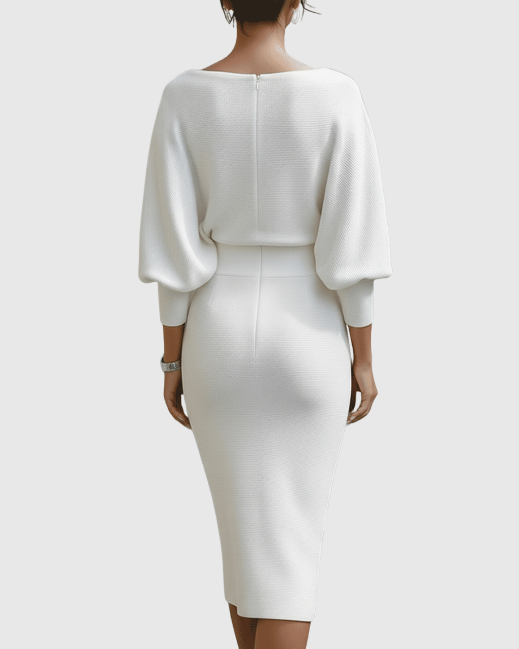 Women's Sleek Gathered Knit Occasion Midi Dress