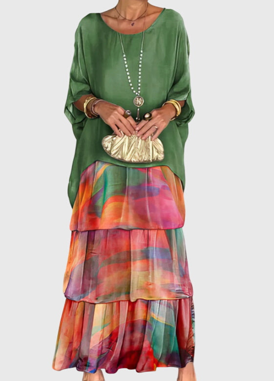 Women's Free-Spirited Layered Vacation Maxi Dress