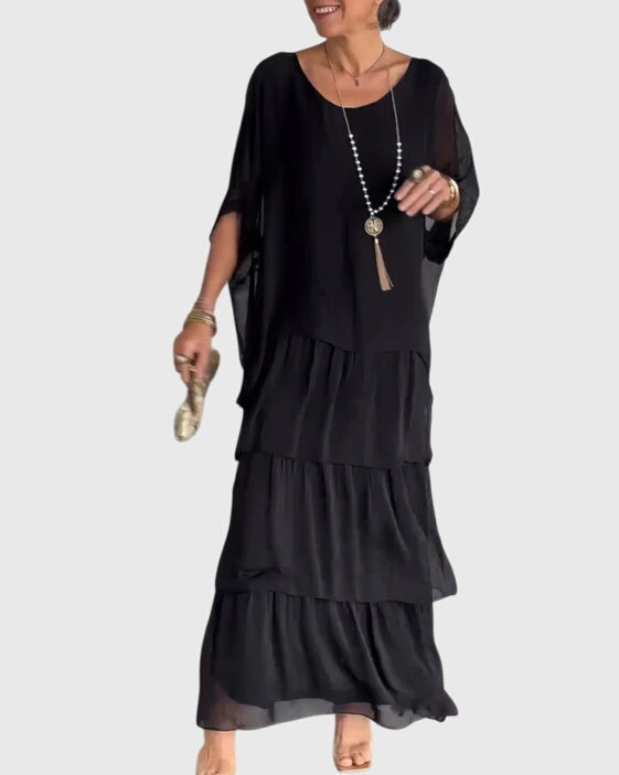 Women's Free-Spirited Layered Vacation Maxi Dress