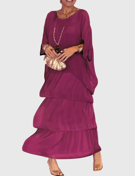 Women's Free-Spirited Layered Vacation Maxi Dress