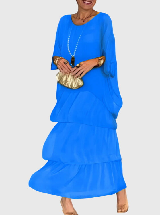 Women's Free-Spirited Layered Vacation Maxi Dress