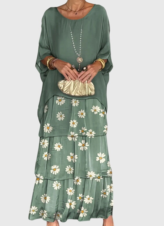 Women's Free-Spirited Layered Vacation Maxi Dress