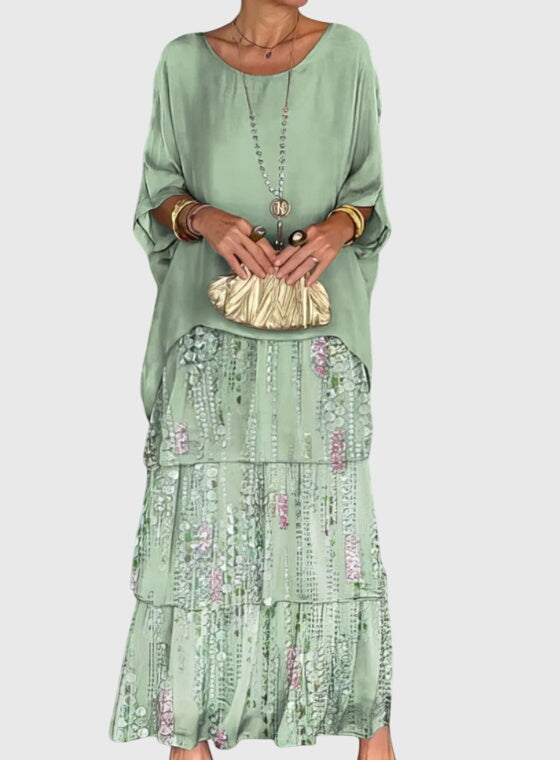 Women's Free-Spirited Layered Vacation Maxi Dress