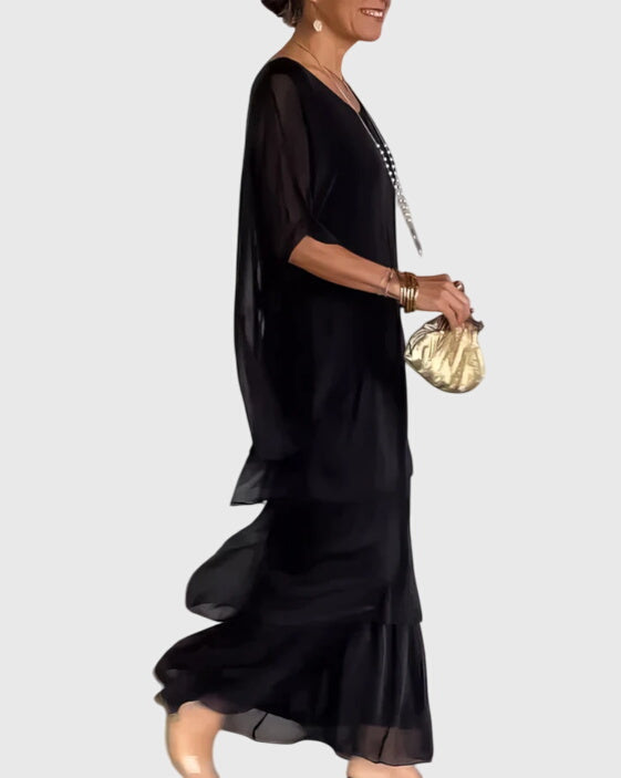Women's Free-Spirited Layered Vacation Maxi Dress